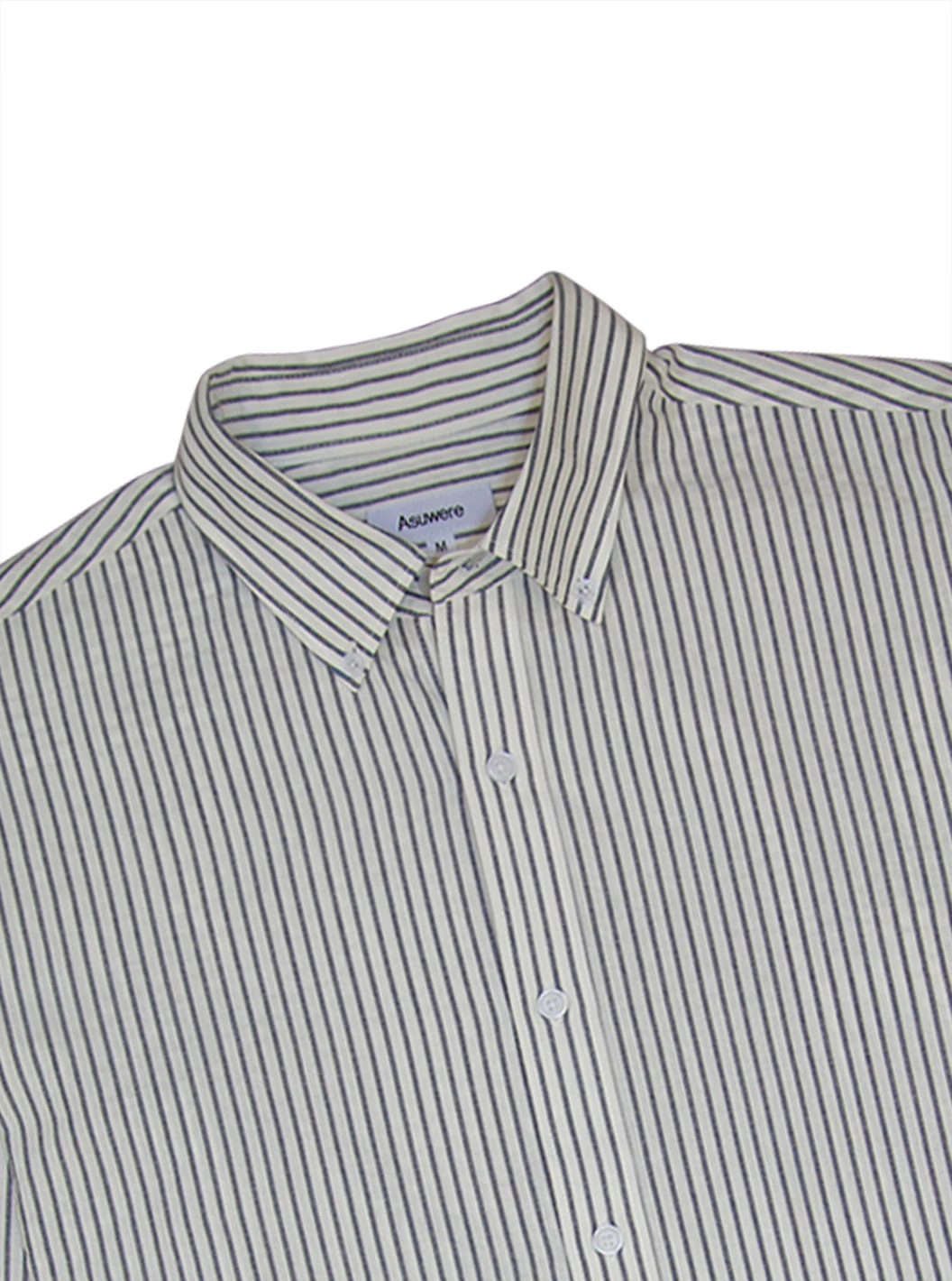 Light Cotton Button Down Shirt - Navy Stripe